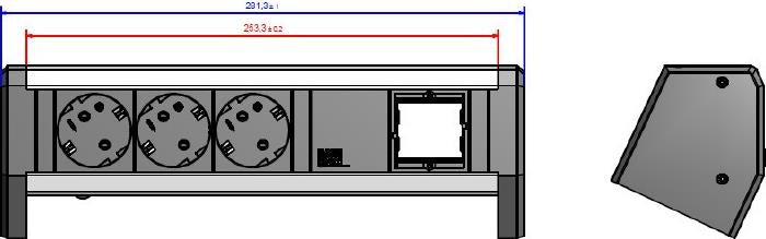 Модул DESK 1 с 3х Шуко и 1х празен модул, цвят Черен, Bachmann, BACHMANN, B902.000