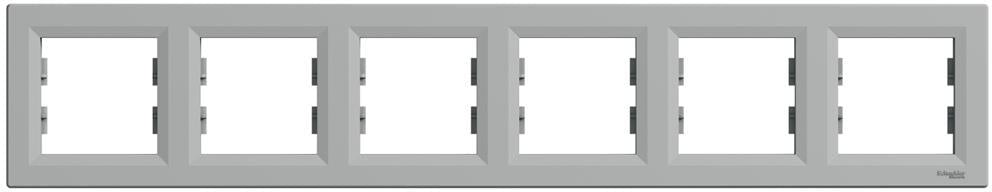 Рамка 6х цвят Алуминий Asfora SE, SCHNEIDER ELECTRIC, EPH5800661