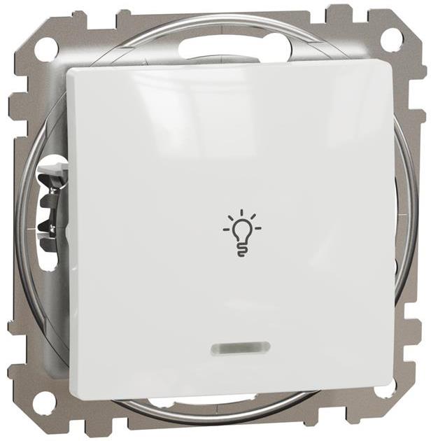 Бутон с подсветка и символ "лампа" цвят Бял Sedna SE, SCHNEIDER ELECTRIC, SDD111132L