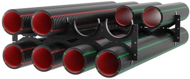 Аранжор за тръба 8х ф110мм цвят Черен HDPE UV Kouvidis, KOUVIDIS, KD6121110