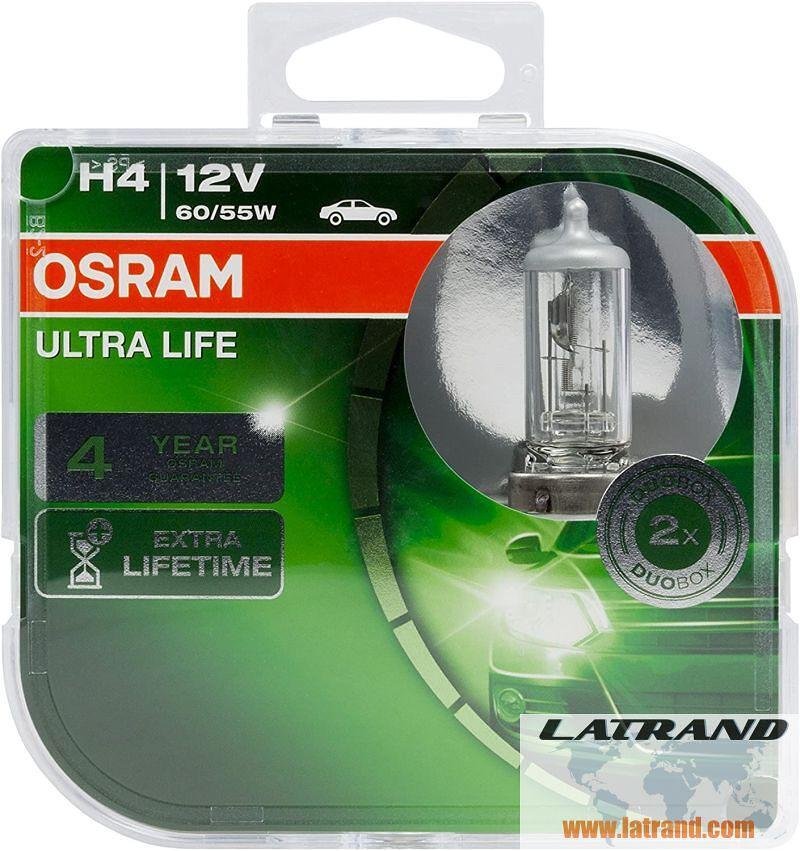 АВТОМОБИЛНА ЛАМПА 64193ULT H4 60/55W 12V P43t DUOBOX OSRAM