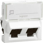 Розетка 2хRJ45 FTP cat.6 2 мод. 45° излаз цвят бял Mosaic Legrand, LEGRAND, 76506