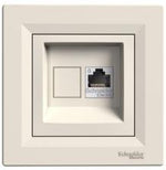 Розетка RJ45 UTP cat.6 моноблок цвят Крем Asfora SE, SCHNEIDER ELECTRIC, EPH4700123