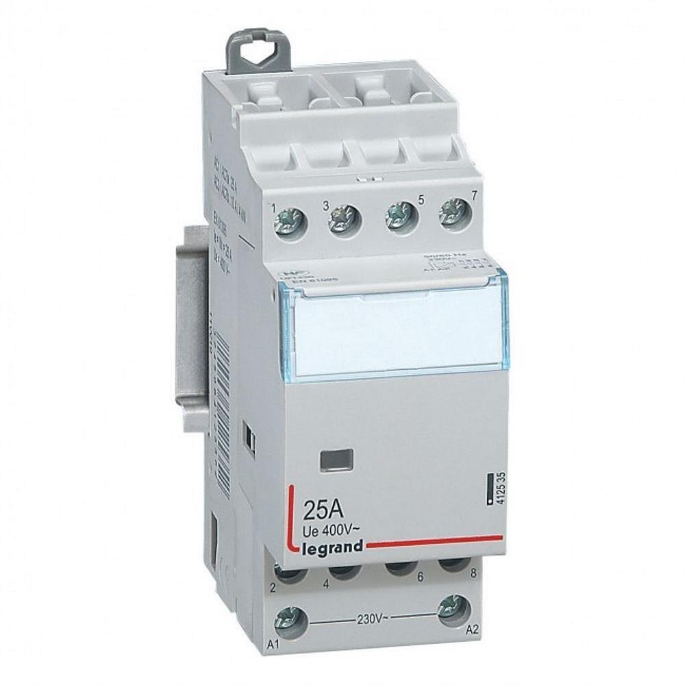 412535 Двуполюсен контактор с 4 НО контакта CX³ 25A 4NO, 230V~, 2М, Legrand бял