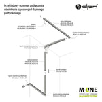 Линейна лампа с магнитен релейен елемент, регулируема M-LINE, черна,12 W, 960 lm, 4000 K, DPM, MTL-SPRL-12W-B
