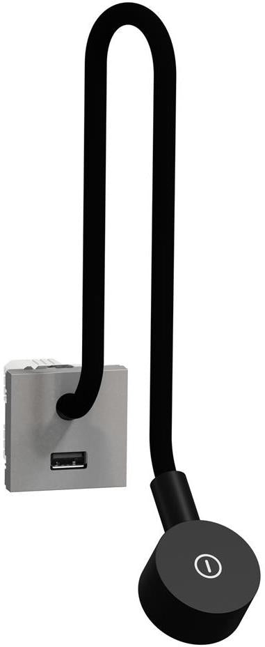 LED лампа 100lm с димер и USB тип A 2.1A 10.5W 2 мод. цвят Алуминий Unica SE, SCHNEIDER ELECTRIC, NU360330