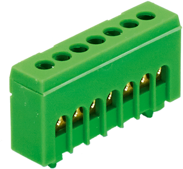 Клема изолирана ЗЕЛЕНА PE7H 7x16mm² IP20 63A 690V MOREK, MAD1007G15