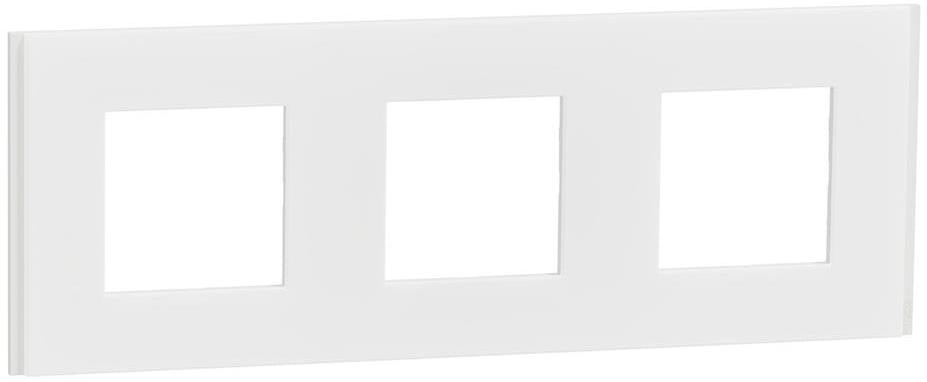 Лицева рамка 3х цвят Бял мат Unica Déco SE, SCHNEIDER ELECTRIC, NU600679