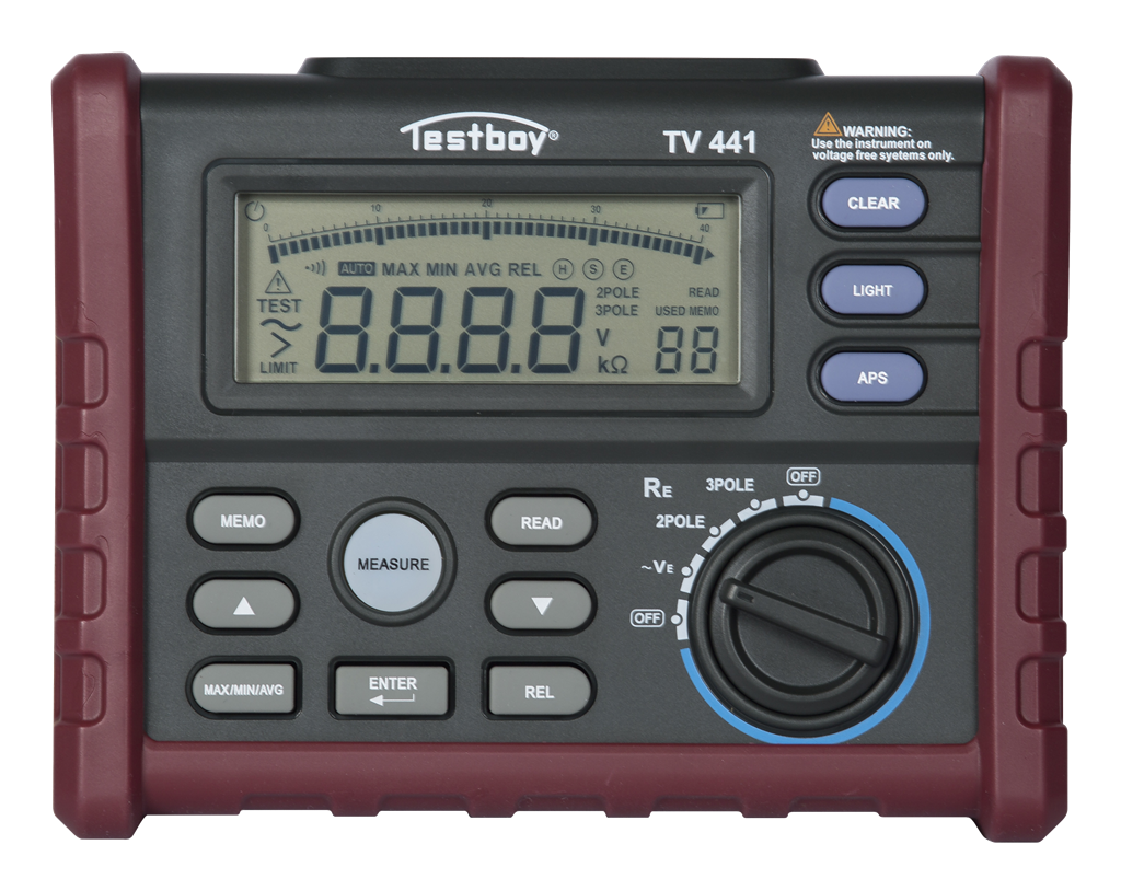 Тестер за земно съпротивление CAT III 300V, 0…4kΩ, LCD, Testboy TV 441, TESTBOY, 4028532214418