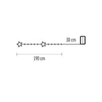 Декорация гирлянд звезди 190см LED топла светлина IP20 с батерии GIRLANDS EMOS - DCGW09