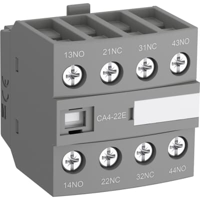Помощен контакт с 2NO+2NC /CA4-22M/ за контактори AF09...16 за челен монтаж ABB, 1SBN010140R1122
