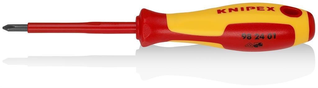 Отвертка PH 1, VDE 1000V жълто-червена ръкохватка 187мм, Knipex - K982401