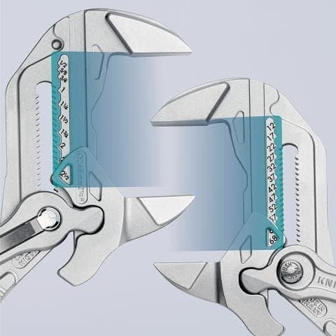 Клещи раздвижени, хромирани, червена ръкохватка 300мм, Knipex - K8603300
