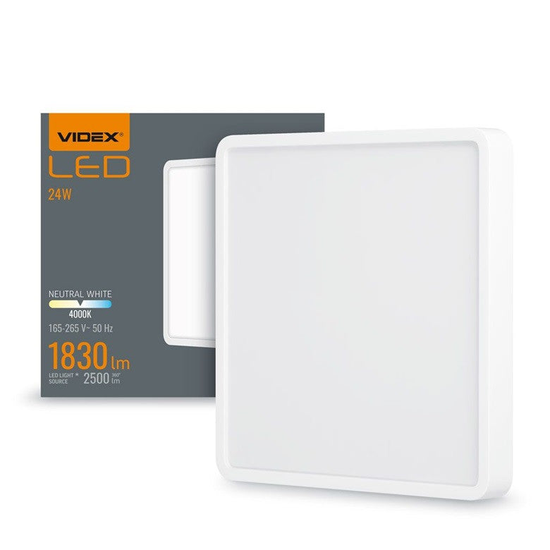 LED ЛАМПА VLE-DLSS-244 SURFACE FRAME SQ 24W/4K/WH VIDEX