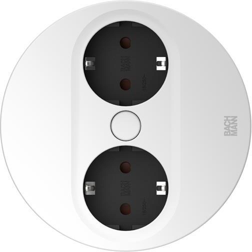 Модул TWIST 2 КРЪГЪЛ с 2х Шуко, с кабел 2м, цвят Бял, Bachmann, BACHMANN, B946.200
