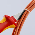 Кабелен нож, VDE 1000V жълто-червена ръкохватка 190мм, Knipex - K9852
