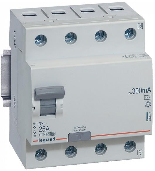 ДТЗ 4P 25A 300mА серия RX3 ID тип AC Legrand, LEGRAND НИСКО НАПРЕЖЕНИЕ, 402070