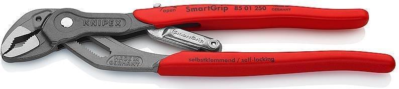 Клещи раздвижени SmartGrip, червена ръкохватка 250мм, Knipex - K8501250