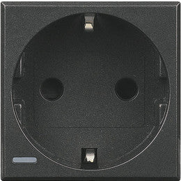 Контакт ШУКО 2P+E 2 мод. 16A цвят Антрацит Axolute Bticino, BTICINO, HS4141