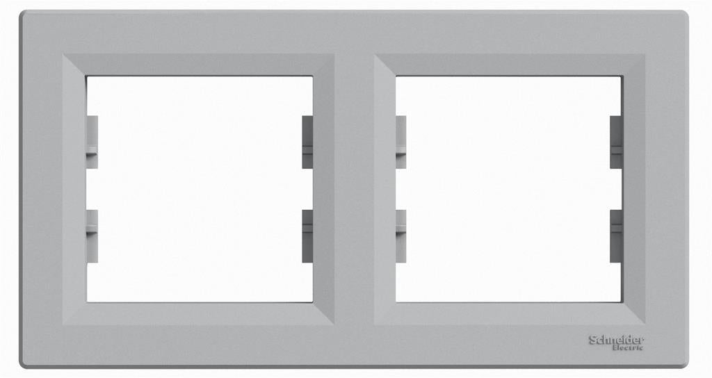 Рамка 2х цвят Алуминий Asfora SE, SCHNEIDER ELECTRIC, EPH5800261