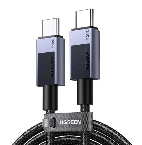 USB-C КЪМ USB-C КАБЕЛ ЗА ДАННИ И ЗАРЕЖДАНЕ 240W PD 3.1 – 2 м (LP513) UGREEN - СИВ