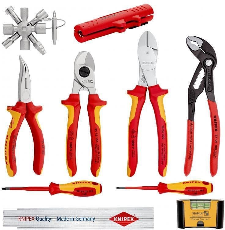 Комплект Electro 1 с 10 бр. инструменти VDE 1000V за електротехници, Knipex - K002090V01
