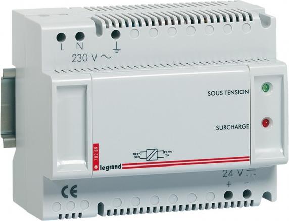Модулно захранване индикатори 230/24V 2.5A 6 модула SELV Legrand, LEGRAND, 78290