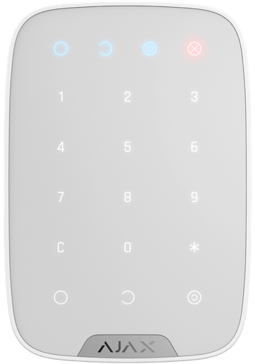 Безжична сензорна клавиатура с LED индикация, бял, KeyPad Ajax, AJAX, 38249.12.WH1