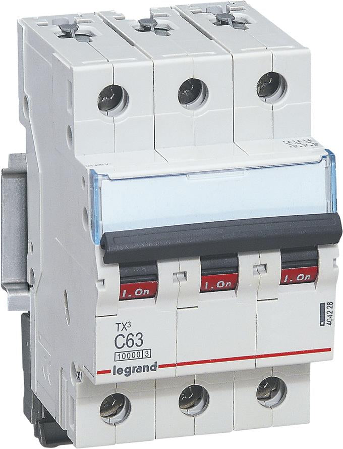 Автоматичен прекъсвач TX3 3P 63A крива С 10kA Legrand, LEGRAND НИСКО НАПРЕЖЕНИЕ, 404228