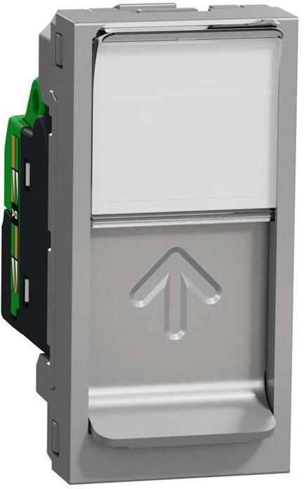 Розетка RJ45 UTP cat.6 S-One 1 мод. цвят Алуминий Unica SE, SCHNEIDER ELECTRIC, NU341430