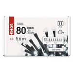 Комплект коледни лампички 80x LED студена светлина 5.6м IP44 с батерии CLASSIC EMOS - D4FC02