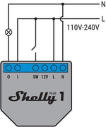 Микромодул Smart реле 1х On/Off 16A изисква неутрала Shelly Plus 1 - 265000