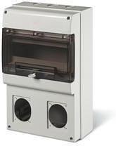Табло за индустриални контакти и DIN модули IP66, UV, PG и М вход, серия Domino (12 DIN и 2х16A) Scame-672.3300