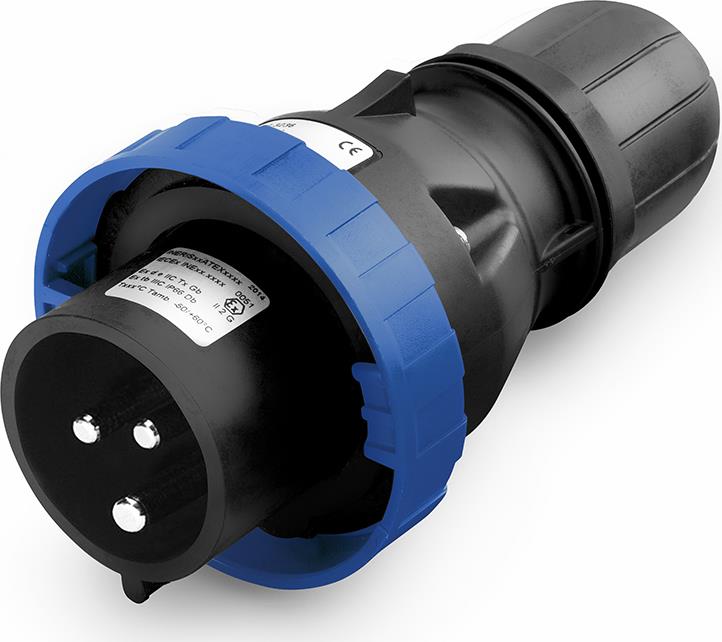 Взривозащитен щепсел 2P+Е 16A EX II 2GD IP66 Scame, SCAME, 219.1633