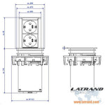 Модул ELEVATOR с 2х Шуко, с кабел 2м, цвят Черен, Bachmann - B928.0024