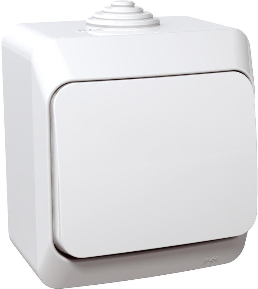 Бутон IP44 цвят Бял Cedar Plus SE, SCHNEIDER ELECTRIC, WDE000511