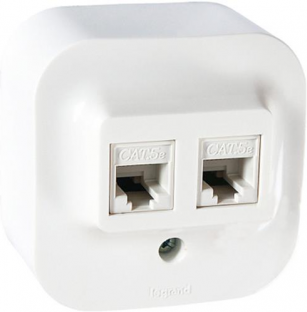 Розетка RJ11+RJ45 cat.5e IP21 открит монтаж цвят Бял Forix Legrand, LEGRAND, 782421