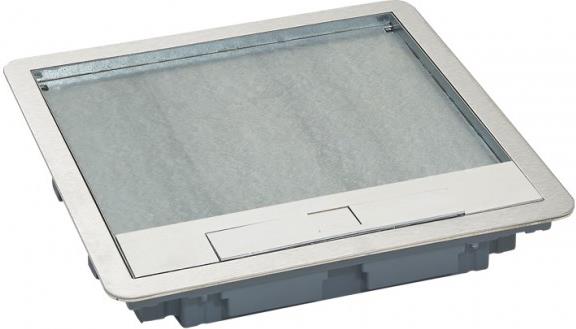 Капак за подова кутия 24 мод. хориз./16 мод. верт. МЕТАЛЕН Stainless steel Legrand, LEGRAND, 88005