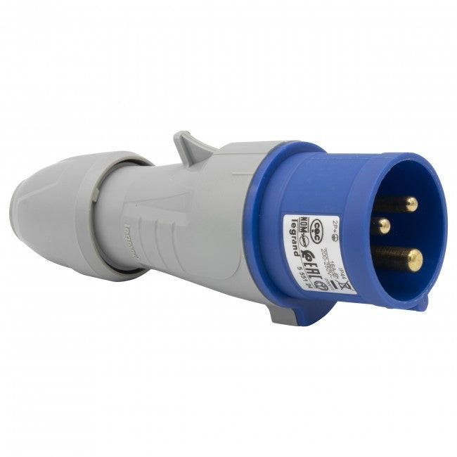 ЩЕПСЕЛ IP44 2P+E, 16A 220V LEGRAND - СИВ/СИН