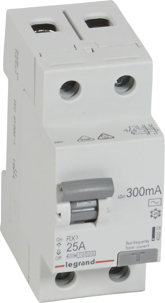 ДТЗ 2P 25А 300mА серия RX3 ID тип AC Legrand, LEGRAND НИСКО НАПРЕЖЕНИЕ, 402032