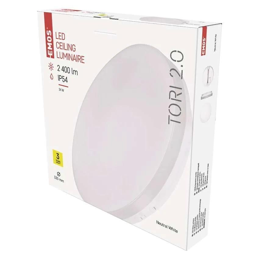 Плафон LED DN330 24W 4000K 2400lm 120° 30000h IP54 TORI EMOS