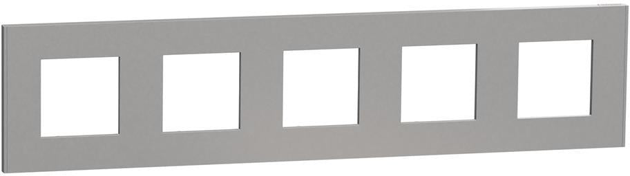 Лицева рамка 5х цвят Алуминий Unica Déco SE, SCHNEIDER ELECTRIC, NU601030