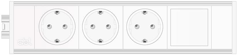 Модул Link 4M с 3х Шуко и 1х празен модул, цвят Бял, ABL, ABL Сърбия, 2M21F3A1