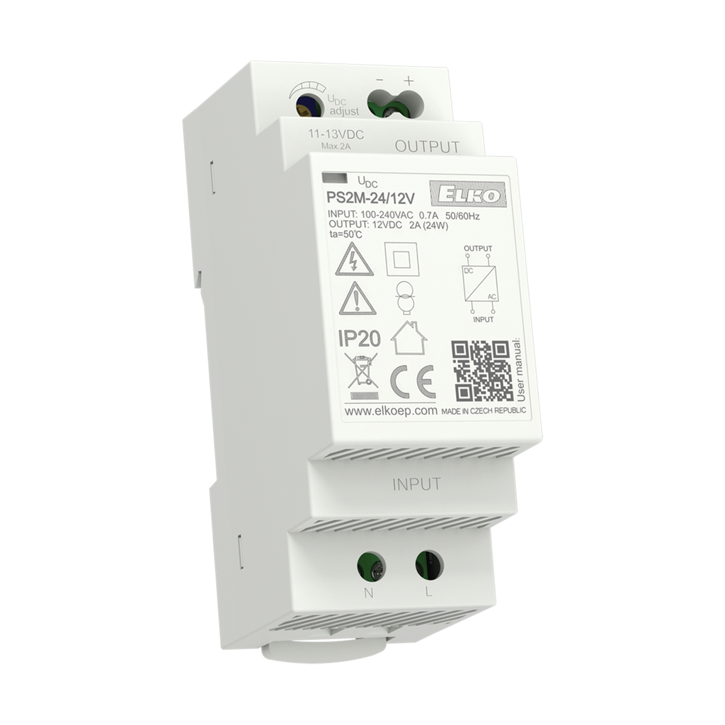 Захранващ блок 1P In:100...240Vac Out:24Vdc 1.2A, 2DIN, Elko EP, ELKO EP, PS2M-30/24V