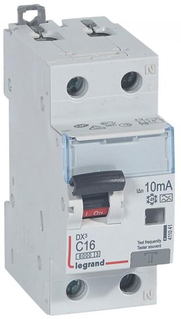 ДТЗ комбинирана DX3 1P+N 16A крива C 10mA тип A 10kA 2 мод. Legrand, LEGRAND НИСКО НАПРЕЖЕНИЕ, 411041