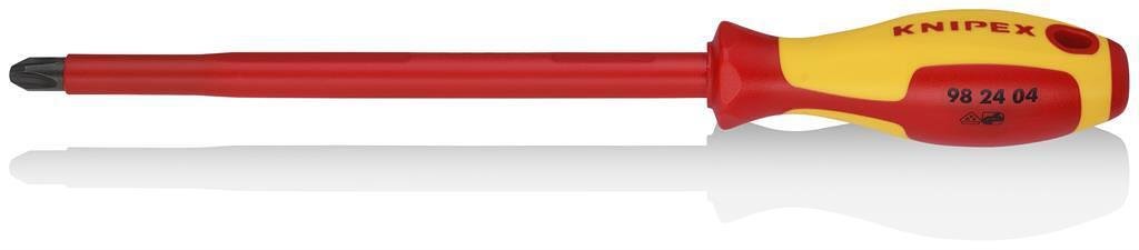 Отвертка PH 4, VDE 1000V жълто-червена ръкохватка 320мм, Knipex - K982404