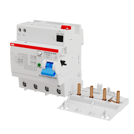 ДТЗ модул DDA204 4P 25A 30mA тип B 4 мод. ABB, 2CSB204592R1250