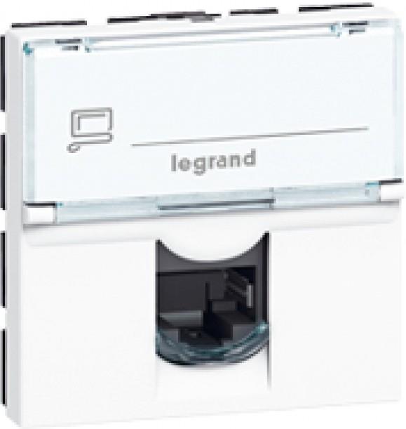 Розетка RJ45 cat.5e UTP 2 мод. цвят бял Mosaic Legrand, LEGRAND, 76554