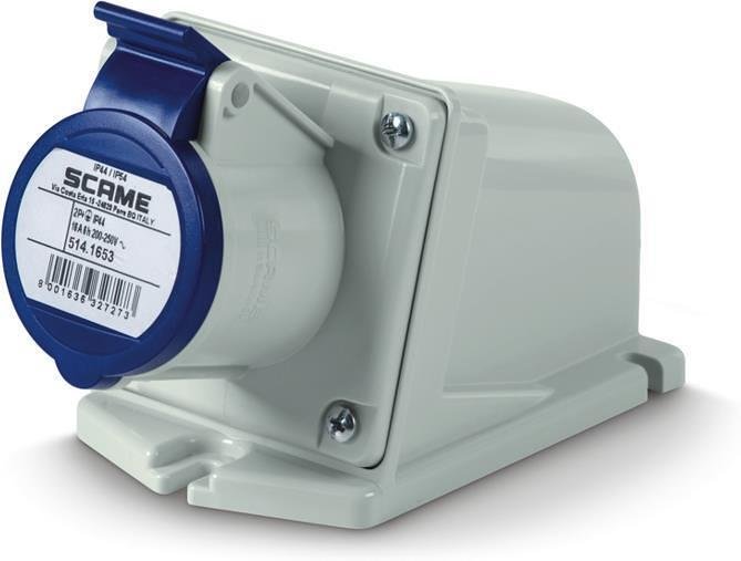 SCAME - Промишлен контакт 2P+Е 16A IP44 серия XENIA 514.1653