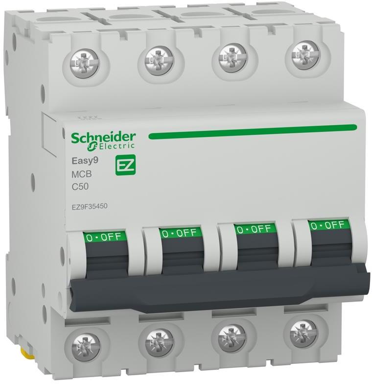 Автоматичен прекъсвач Easy 9 4P 50A крива C 6kA SE, SCHNEIDER ELECTRIC НИСКО НАПРЕЖЕНИЕ, EZ9F35450